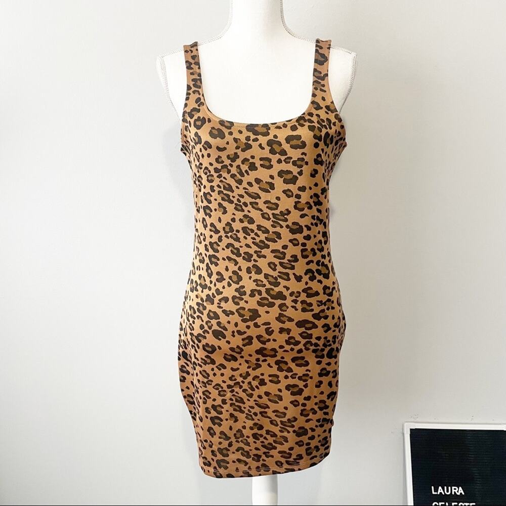 Forever 21 leopard bodycon dress mini tank size large